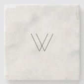 Monogramm-Weiß-Marmor Steinuntersetzer (Vorderseite)