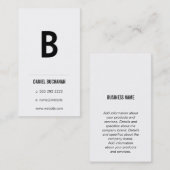 Monogramm/weiß/minimal Visitenkarte (Vorne/Hinten)