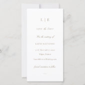 Monogramm Weiß Rosa Save The Date Hochzeit (Vorderseite)