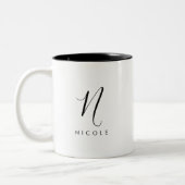 Monogramm weiß und schwarz zweifarbige tasse (Links)