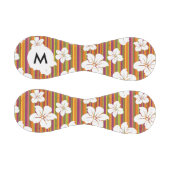 Monogramm Weiße Blume auf gestreiftem Hintergrund Baseball (Paneele)