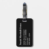 Monogramm weiße Volleyballbälle, schwarzer Gepäckt Gepäckanhänger (Rückseite vertikal)