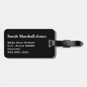 Monogramm weiße Volleyballbälle, schwarzer Gepäckt Gepäckanhänger (Rückseite horizontal)