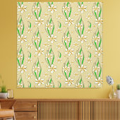 Monogramm weißer Blumenstrauß-Hintergrund Leinwanddruck (Insitu (Wohnzimmer))