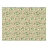 Monogramm weißer Blumenstrauß-Hintergrund Tischdecke (Vorderseite (Horizontal))