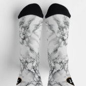 Monogramm weißer Marmorsocken Socken (Oben)