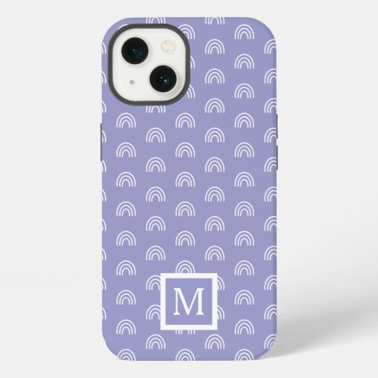 Monogramm Weißer Regenbogen iPhone Hülle (Rückseite)