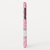 Monogramm, weißer Spargel und rosa Glitzer Case-Mate iPhone Hülle (Hinten/Links)