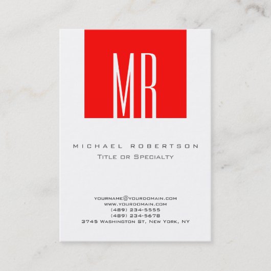 Monogramm Weißer Streifen Einzigartige Visitenkart Visitenkarte (Vorderseite)