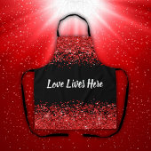 Monogramm - Weißer Text auf schwarz mit rotem Glit Schürze