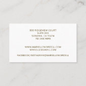 Monogramm weißer Text für den goldenen Wasserfarbk Visitenkarte (Rückseite)