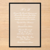 Monogramm Weißes formales Schwarzes RahmenWedeln Acryleinladungen (Vorderseite)