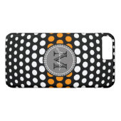 Monogramm, weißes und dunkelorangefarbenes Polka-P Case-Mate iPhone Hülle (Rückseite (Horizontal))