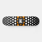 Monogramm, weißes und dunkelorangefarbenes Polka-P Skateboard (Horizontal)