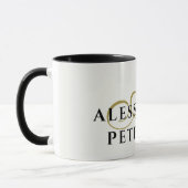 Monogramm Weißgold Schwarzer Name Minimalistisch E Tasse (Links)