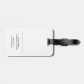 Monogramm Weißrosa Modernes Minimalistisches Anfan Gepäckanhänger (Rückseite horizontal)