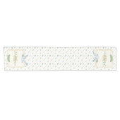 Monogramm-Weltfrieden für Aquarellfarben Kurzer Tischläufer (Horizontal)