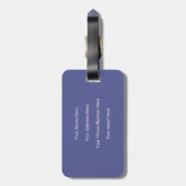 Monogramm Weltkarte Blaue Kunst Name Geschenk Gefa Gepäckanhänger (Rückseite vertikal)