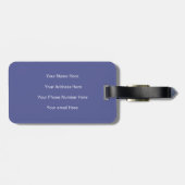 Monogramm Weltkarte Blaue Kunst Name Geschenk Gefa Gepäckanhänger (Rückseite horizontal)