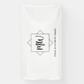 Monogramm-Werbung für das Schwarz-Weiß-Logo Banner (Vertikal)