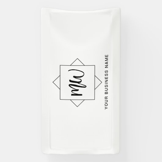 Monogramm-Werbung für das Schwarz-Weiß-Logo Banner (Vertikal)