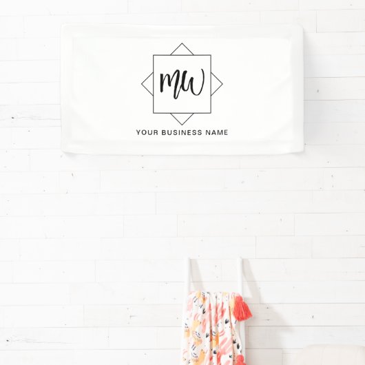 Monogramm-Werbung für das Schwarz-Weiß-Logo Banner (InSitu)