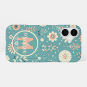 Monogramm Whimsical Blooms iPhone 16 Hülle (Rückseite (Horizontal))