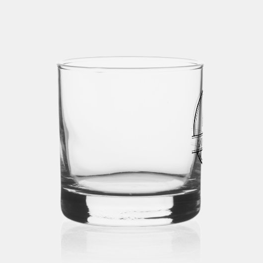Monogramm Whiskey Glass Minimal Schwarz/Weiß Whiskyglas (Rechts)
