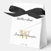 Monogramm White & Gold Chic Geschenkschachtel (Vorderseite)