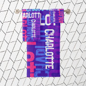 Monogramm Wiederholname Muster Kids Badhandtuch Set