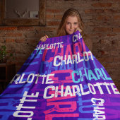 Monogramm Wiederholname Muster Kids Fleecedecke