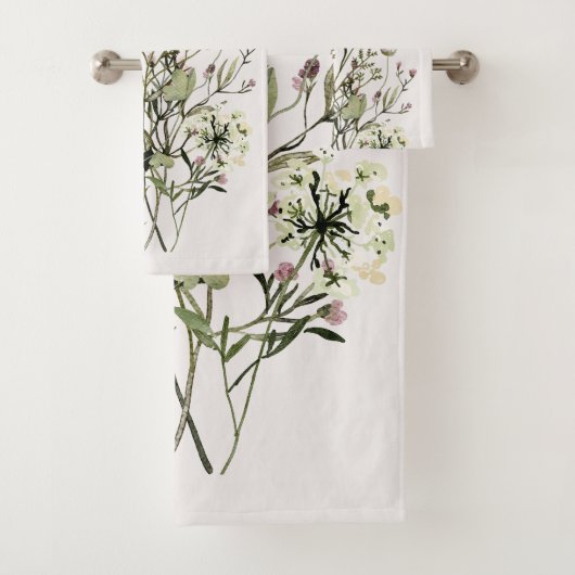 Monogramm Wildblume Bouquet Badhandtuch Set (Insitu)