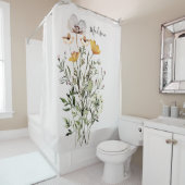 Monogramm Wildblume Bouquet Duschvorhang (Beispiel)