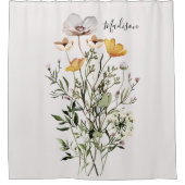 Monogramm Wildblume Bouquet Duschvorhang (Vorderseite)