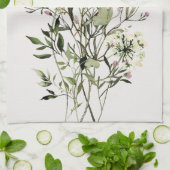 Monogramm Wildblume Bouquet Geschirrtuch (Gefaltet)