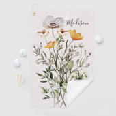 Monogramm Wildblume Bouquet Golfhandtuch (Insitu)