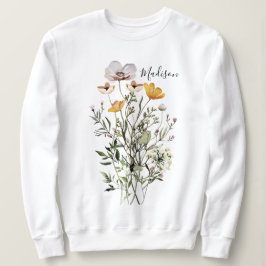 Monogramm Wildblume Bouquet Sweatshirt
