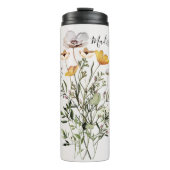 Monogramm Wildblume Bouquet Thermosbecher (Vorderseite)