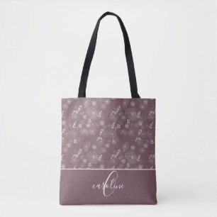 Monogramm Wildblume Doodles Totbeutel Tasche