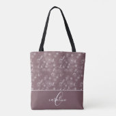 Monogramm Wildblume Doodles Totbeutel Tasche (Rückseite)