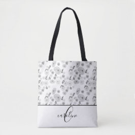 Monogramm Wildblume Doodles Totbeutel Tasche