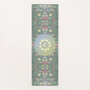 Monogramm-Wildblume Symmetrie Yogamatte