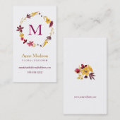Monogramm-Wildblume Visitenkarte (Vorne/Hinten)