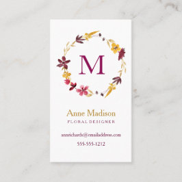 Monogramm-Wildblume Visitenkarte