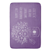 Monogramm-Wildblumen-Blumenstrauß Badematte (Vorderseite Vertikal)