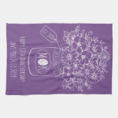 Monogramm-Wildblumen-Blumenstrauß Handtuch (Horizontal)