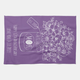 Monogramm-Wildblumen-Blumenstrauß Handtuch