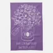 Monogramm-Wildblumen-Blumenstrauß Handtuch (Vertikal)