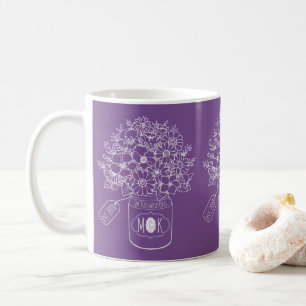 Monogramm-Wildblumen-Blumenstrauß Kaffeetasse