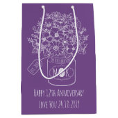 Monogramm-Wildblumen-Blumenstrauß Mittlere Geschenktüte (Vorderseite)